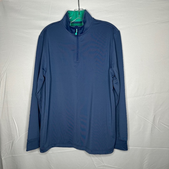 Vineyard Vines Blue Performance Fabric Quarter Zip - Picture 1 of 4